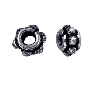 Silver Overlay Over Copper rounded petal spacer with oxidized finish handcrafted in India