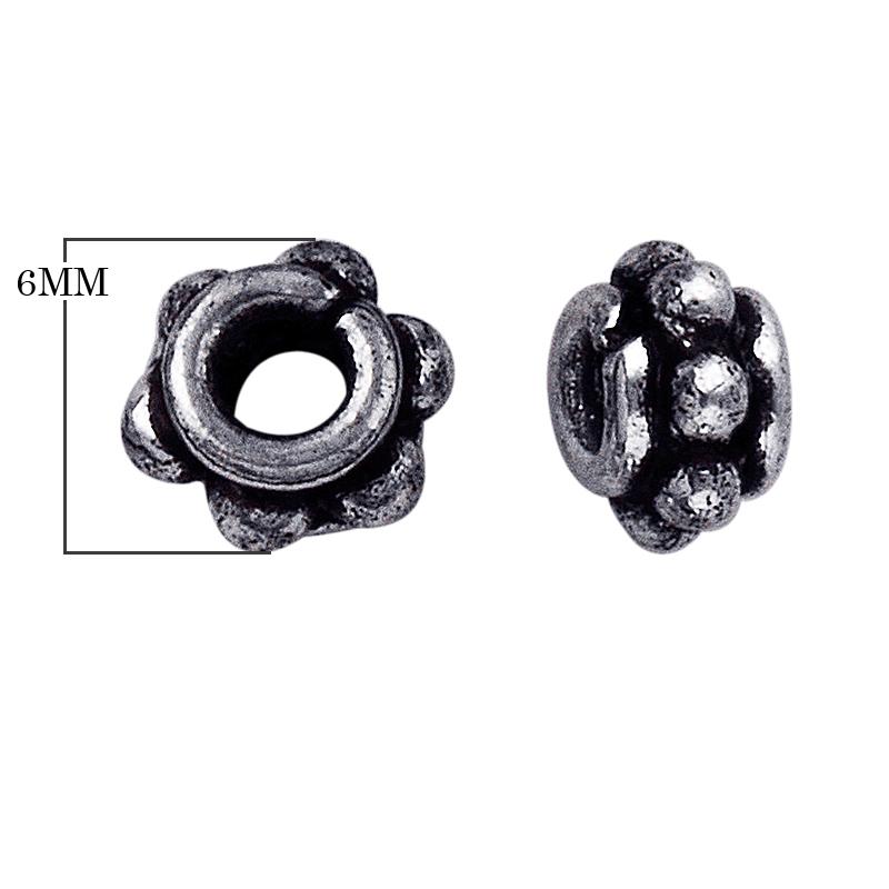 SSF-158-6MM Silver Overlay Spacers Beads Bali Designs Inc 