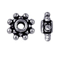 Silver Overlay Over Copper raised dot wheel spacer with oxidized finish handcrafted in India