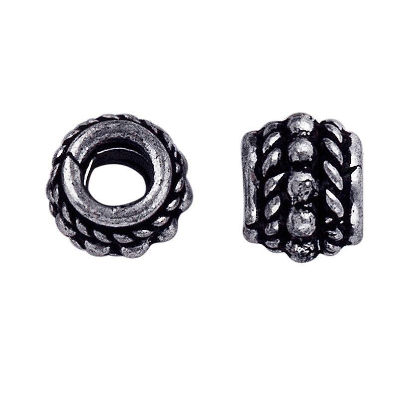 Silver Overlay Over Copper braided rope spacer with oxidized finish handcrafted in India