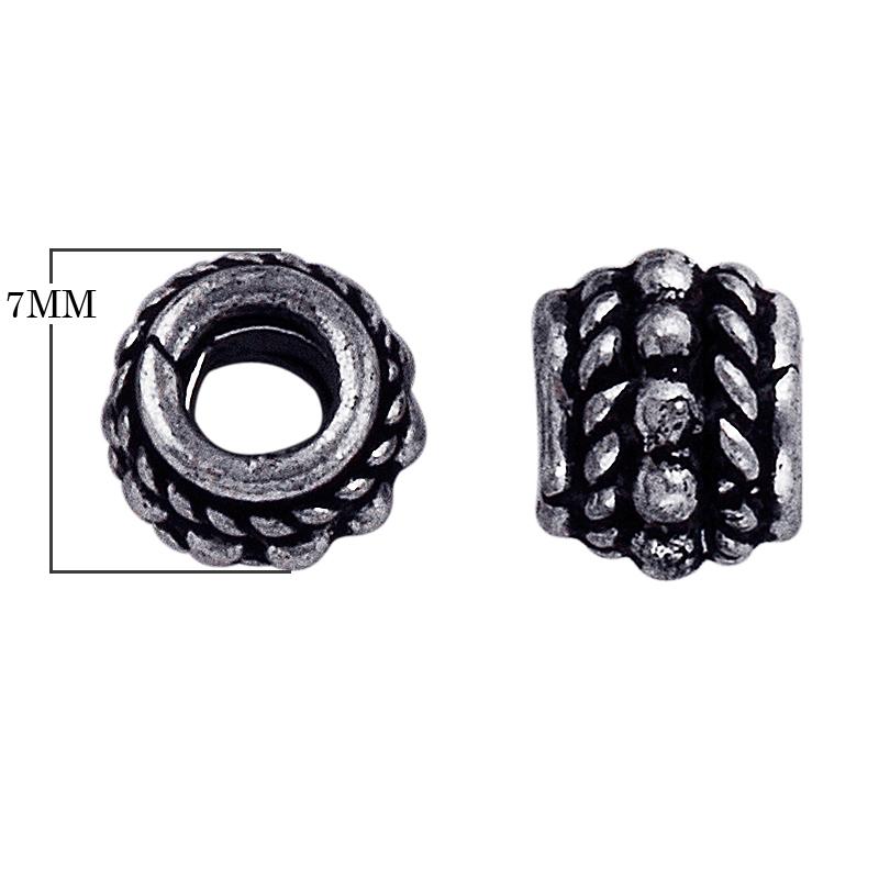 Silver Overlay Over Copper braided rope spacer with oxidized finish handcrafted in India