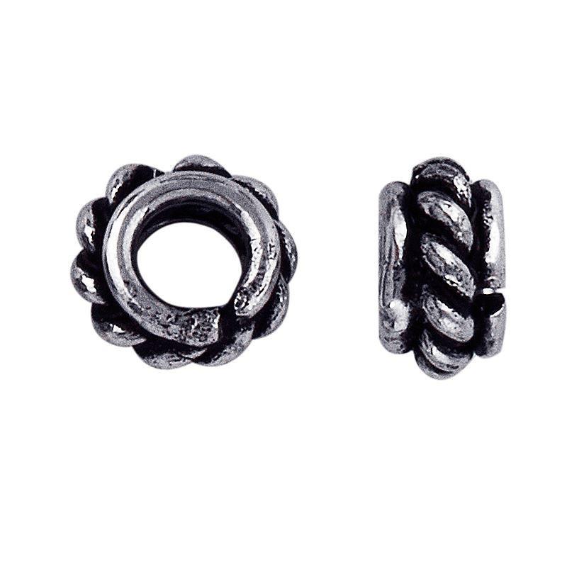 Silver Overlay Over Copper rope edge spacer with oxidized finish handcrafted in India