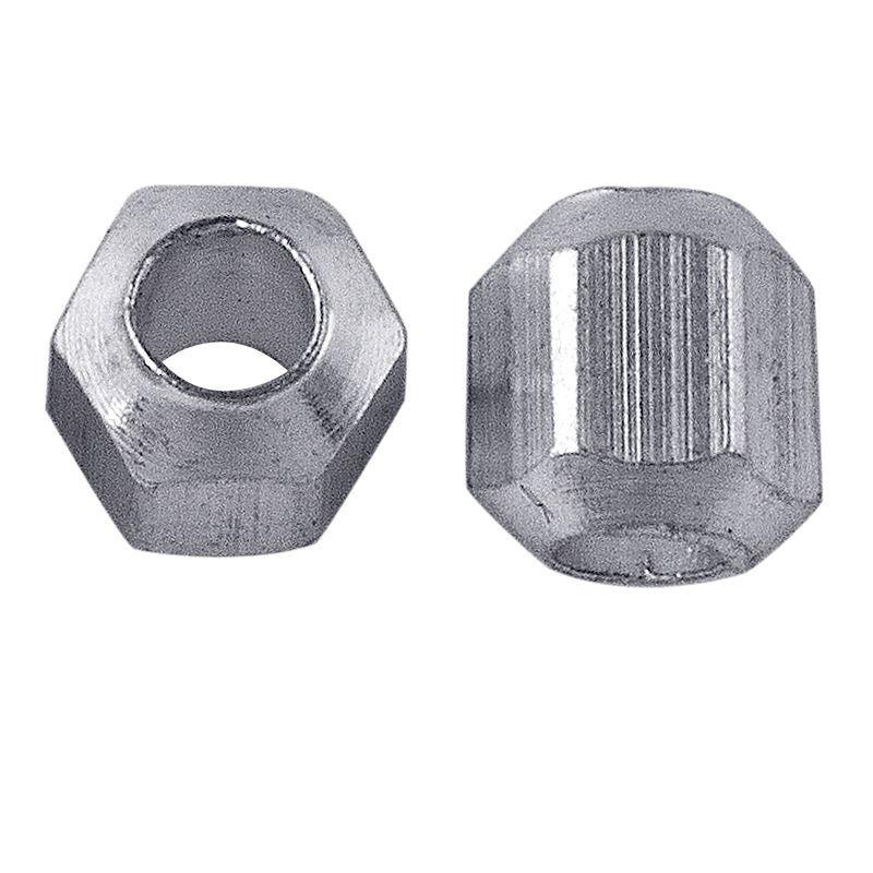 Handcrafted hexagonal bead made with Silver Overlay Over Copper, smooth metallic finish, artisan jewelry component from India.