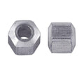 Handcrafted silver overlay copper spacer with threaded interior, industrial precision component from India