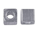 Handcrafted square bead made with Silver Overlay Over Copper, smooth metallic finish, artisan jewelry component from India.