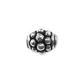 Handcrafted floral dome bead made with Silver Overlay Over Copper, raised cluster detailing, artisan jewelry component from India.
