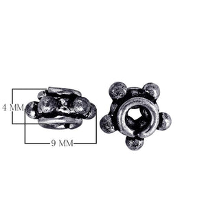 Artisan Silver Overlay Over Copper Star Cluster Bali Spacers With Granulated Detailing