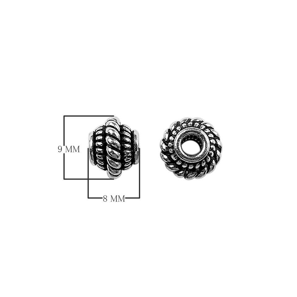 Handcrafted spacer beads made with Silver Overlay Over Copper, decorative metal spacers from India for jewelry making.