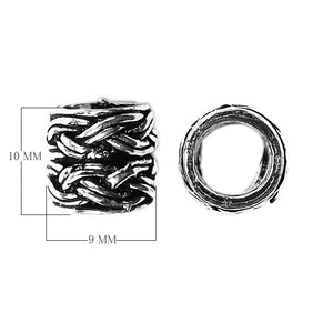 Silver Overlay Over Copper handcrafted spacer bead with antique finish for wholesale jewelry making from India