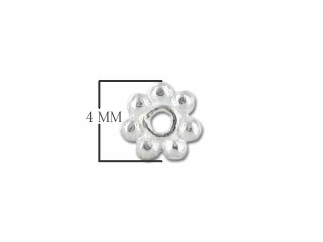 SSS-101-4MM Sterling Silver Daisy Bead Spacer Beads Bali Designs Inc 