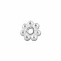 Sterling silver floral spacer bead with polished finish handcrafted in Bali