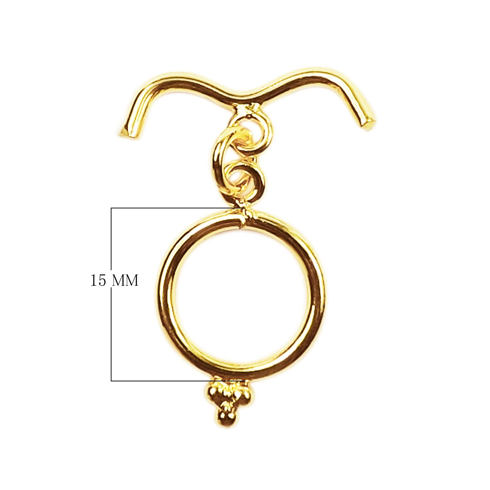 18K gold overlay grooved toggle clasp wholesale, handcrafted jewelry clasp supplier from India for necklaces and bracelets.
