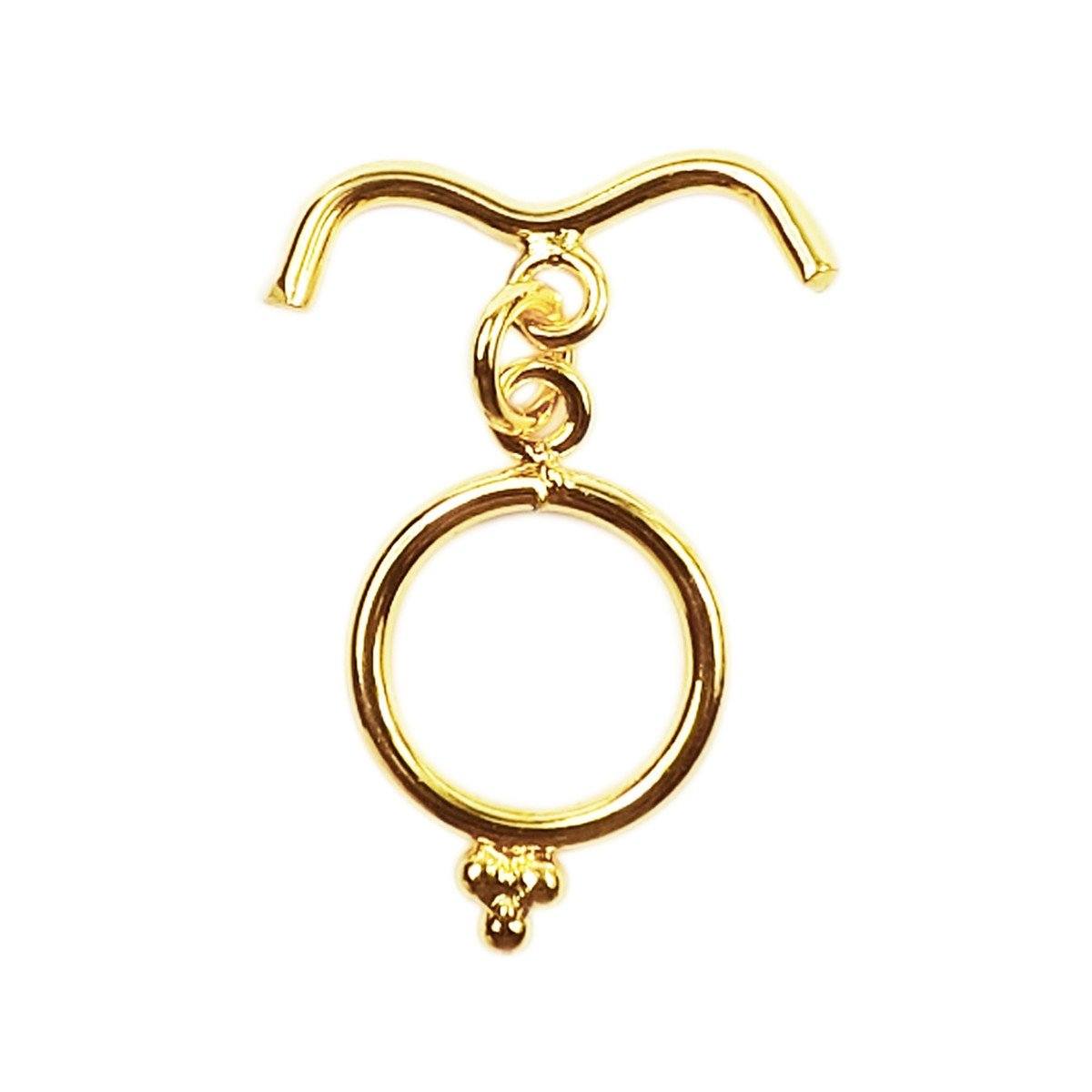 18K gold overlay grooved toggle clasp wholesale, handcrafted jewelry clasp supplier from India for necklaces and bracelets.