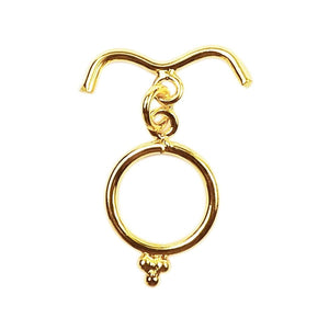 18K gold overlay grooved toggle clasp wholesale, handcrafted jewelry clasp supplier from India for necklaces and bracelets.