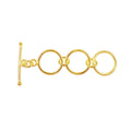 18K gold overlay round ring toggle clasp with polished finish, handcrafted in India, designed for wholesale jewelry making supplies.