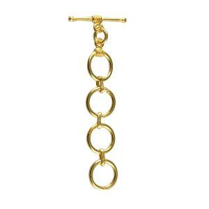 TG-134 18K Gold Overlay Adjustable interesting Chain and Modern Designer Toggle Beads Bali Designs Inc 