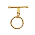 18K Gold Overlay Toggle Clasp with polished golden finish, handcrafted in India