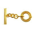 18K Gold Overlay Rope Chain Toggle Clasp with polished finish, handcrafted in India