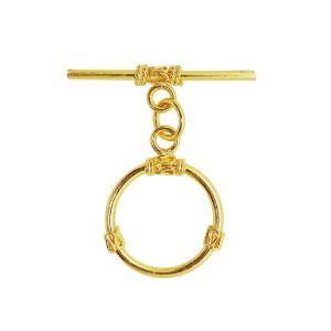 TG-150 18K Gold Overlay Simple & Elegant Twisted wire Ring & Bar Toggle Beads Bali Designs Inc 