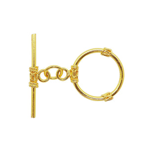 18K Gold Overlay Decorative Wire Toggle Clasp with polished finish, handcrafted in India
