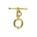 18K Gold Overlay Double Wire Toggle Clasp with polished golden finish, handcrafted in India