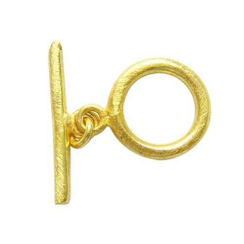 TG-156 18K Gold Overlay Shiny Simple Round Toggle 17MM Beads Bali Designs Inc 
