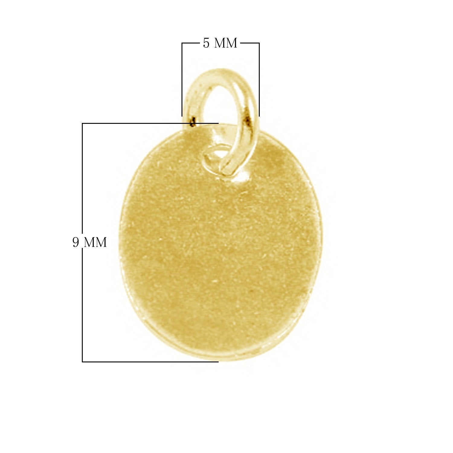 18K Gold Overlay Oval Charm Connector with polished finish, handcrafted in India
