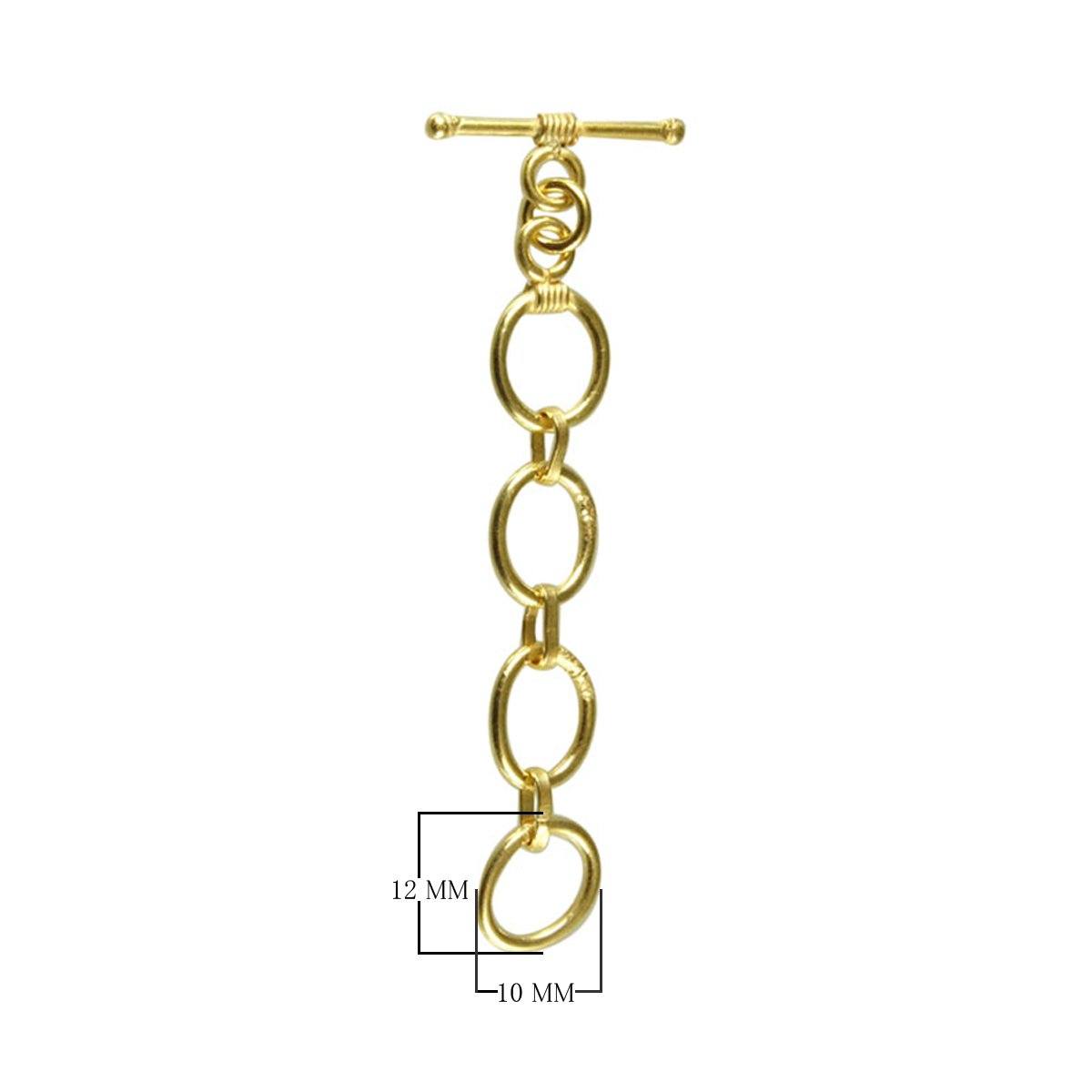 18K Gold Overlay Multi-Link Toggle Clasp with polished golden finish, handcrafted in India