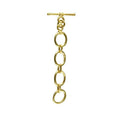 18K Gold Overlay Multi-Link Toggle Clasp with polished golden finish, handcrafted in India