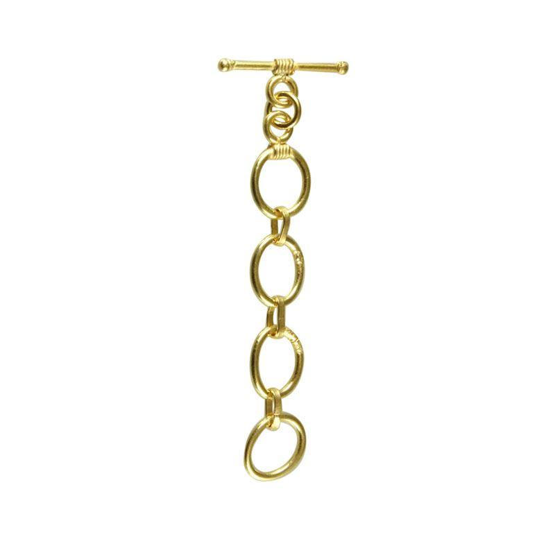 18K Gold Overlay Multi-Link Toggle Clasp with polished golden finish, handcrafted in India