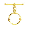 18K Gold Overlay Round Toggle Clasp with wire detailing, handcrafted in India