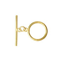 18K Gold Overlay Minimalist Round Toggle Clasp with polished golden finish, handcrafted in India