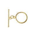 18K Gold Overlay Classic Round Toggle Clasp with polished golden finish, handcrafted in India