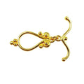 18K Gold Overlay Ornate Teardrop Toggle Clasp with decorative bar, handcrafted in India