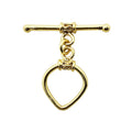 18K Gold Overlay Teardrop Toggle Clasp with polished finish, handcrafted in India