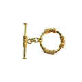 18K Gold Overlay Decorative Ring Toggle Clasp handcrafted in India for wholesale jewelry