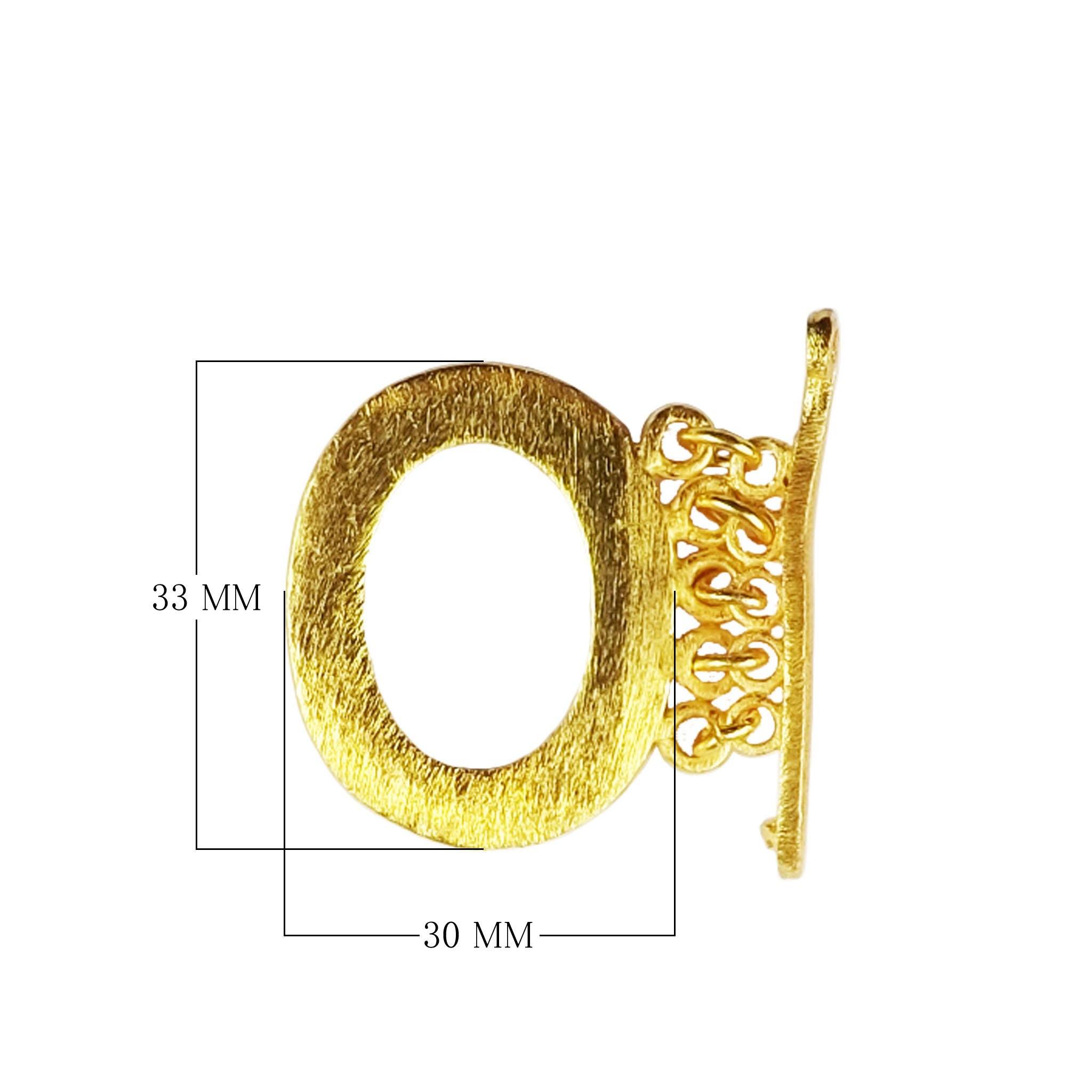 18K Gold Overlay Textured Oval Toggle Clasp with flat bar handcrafted in India wholesale jewelry