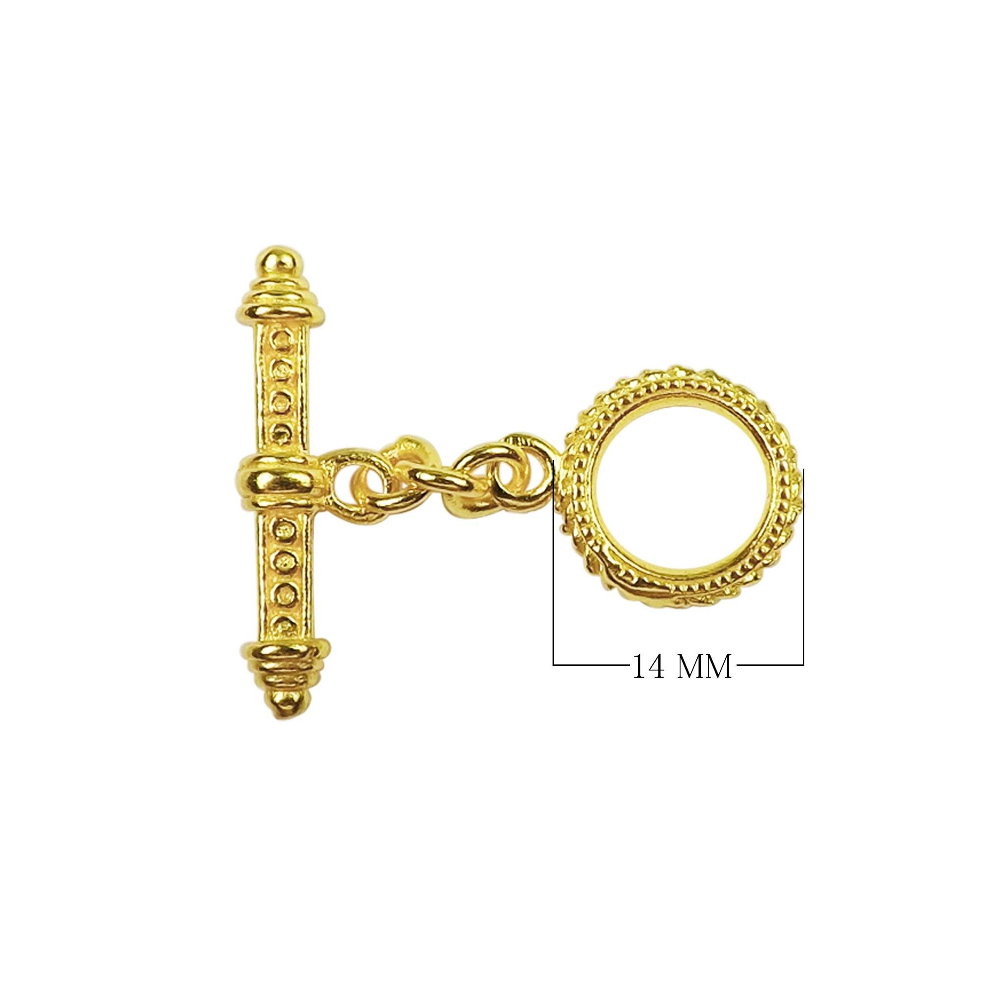 Wholesale 18K Gold Overlay Ornamental Toggle Clasp handcrafted in India