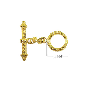 Wholesale 18K Gold Overlay Ornamental Toggle Clasp handcrafted in India