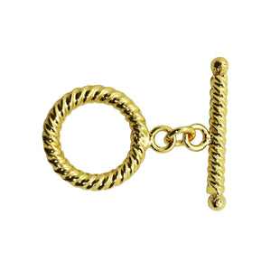 Wholesale 18K Gold Overlay Rope Design Toggle Clasp handcrafted in India