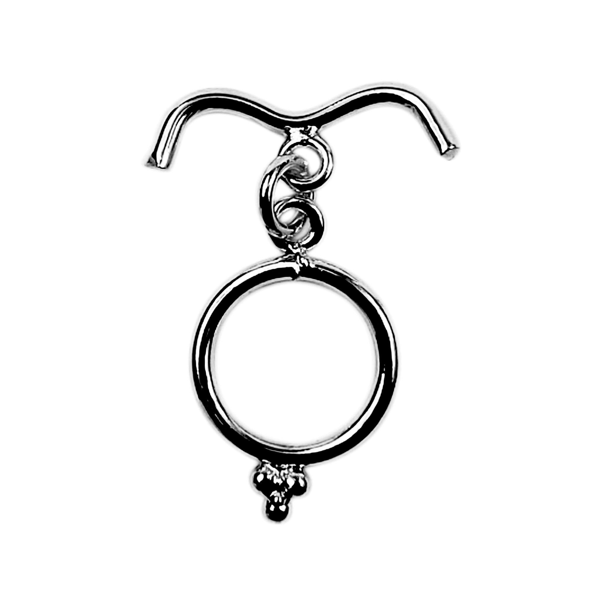 Black Rhodium Overlay toggle clasp with curved bar and circular ring, handcrafted in India for wholesale jewelry findings.