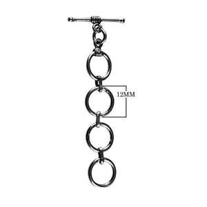 Wholesale Black Rhodium Overlay Toggle Clasp with interlinked rings, handcrafted in India.