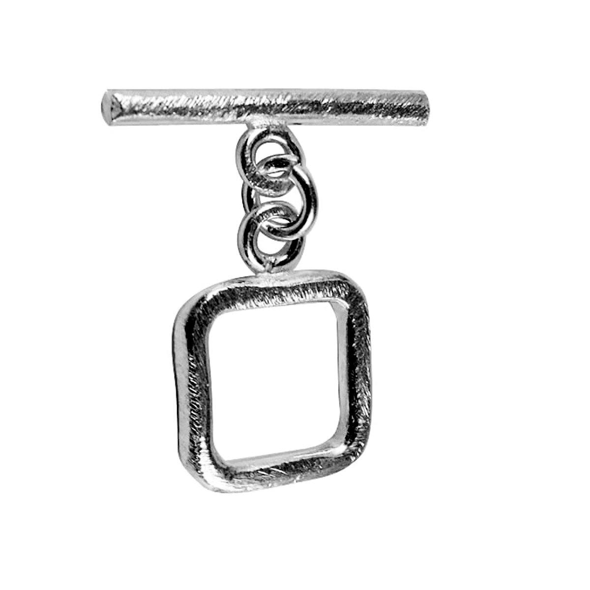 Wholesale Black Rhodium Overlay square toggle clasp with polished finish, handcrafted in India.