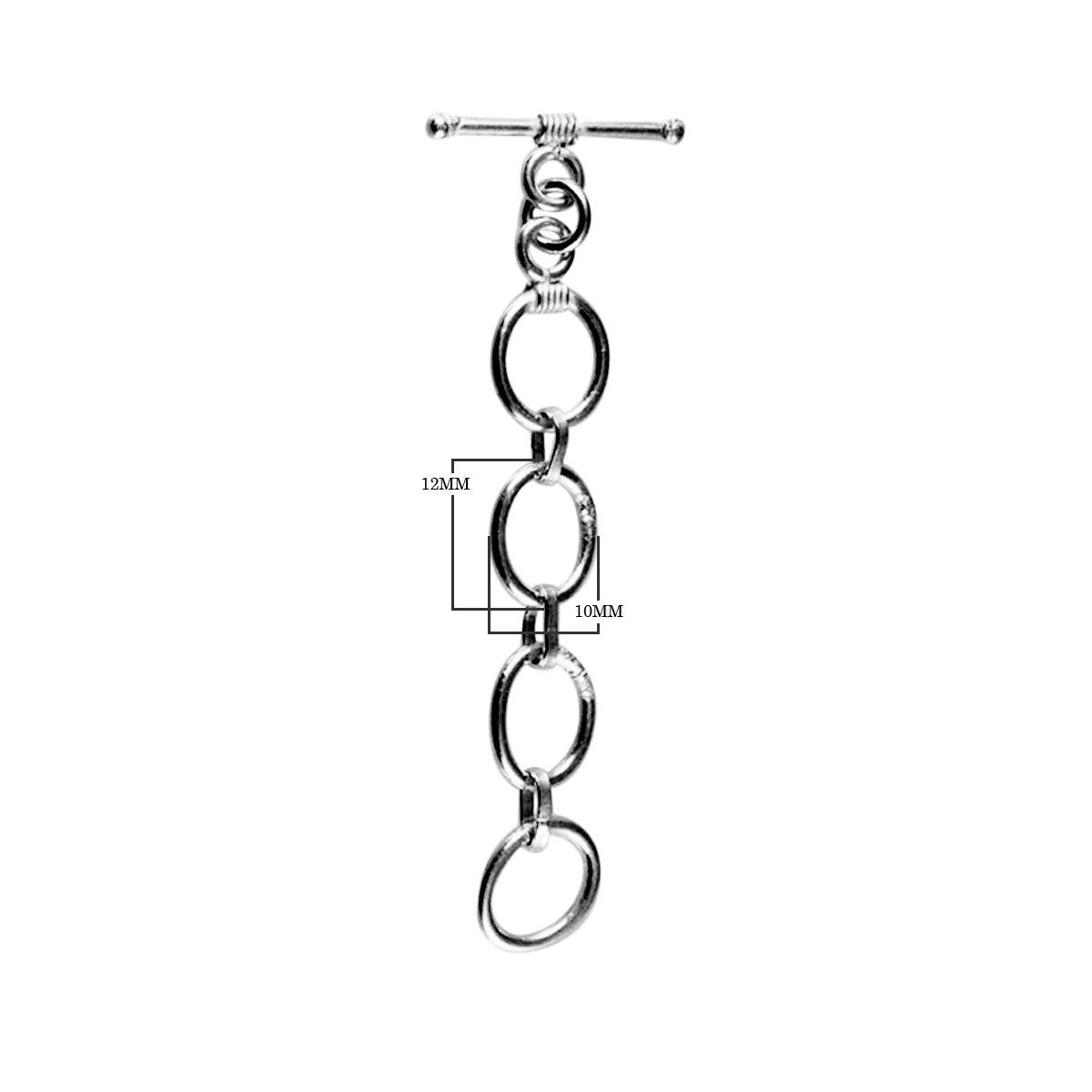 Wholesale Black Rhodium Overlay multi-ring toggle clasp with straight bar, handcrafted in India.