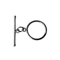 Wholesale Black Rhodium Overlay toggle clasp with circular ring and slim bar, handcrafted in India.