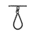 Wholesale Black Rhodium Overlay teardrop twisted toggle clasp with matching bar, handcrafted in India.