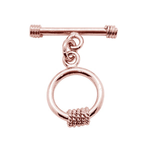 Wholesale Rose Gold Overlay Toggle Clasp handcrafted in India with rope accent design