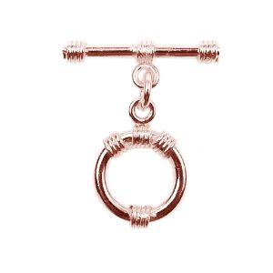 TRG-111-15MM Rose Gold Overlay Beautiful Interstingly Roll Plain Wire Toggale & Bar Beads Bali Designs Inc 