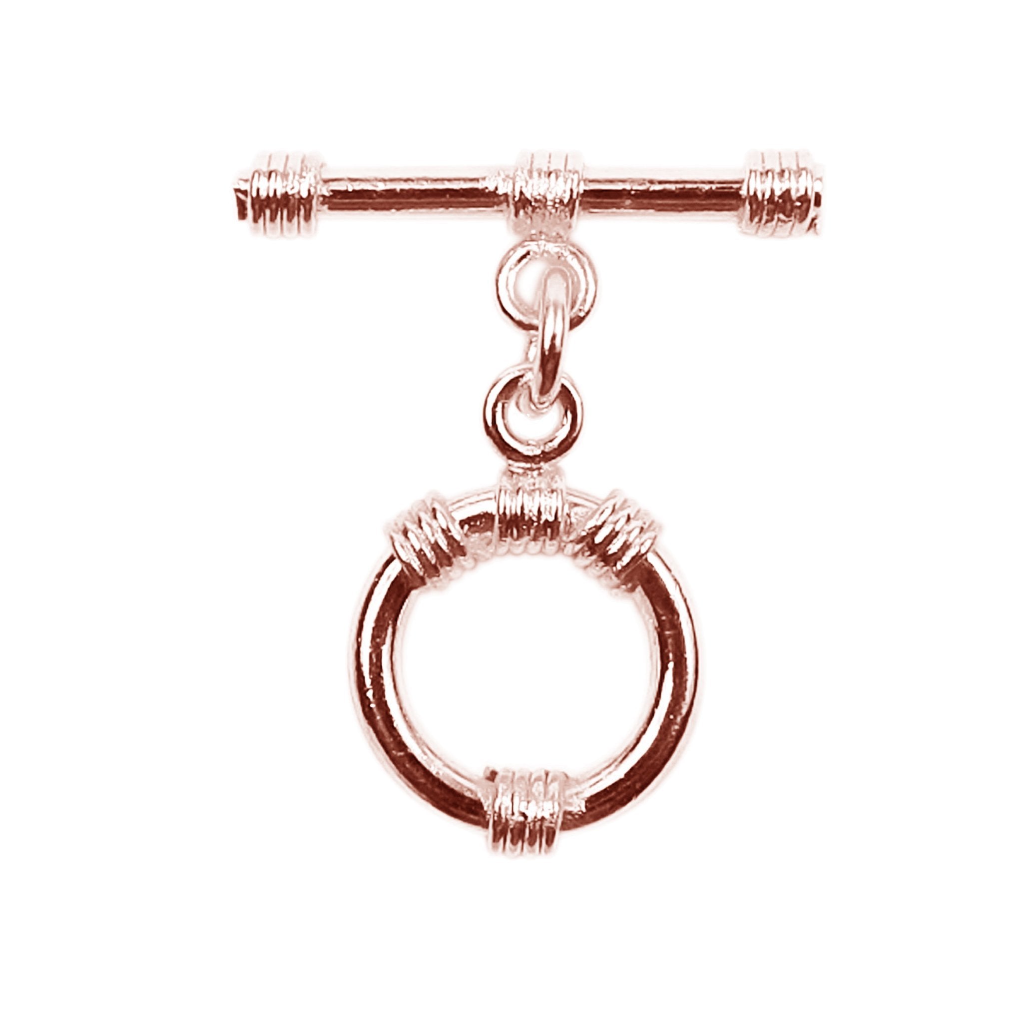 Wholesale Rose Gold Overlay Toggle Clasp handcrafted in India with circular wrapped design