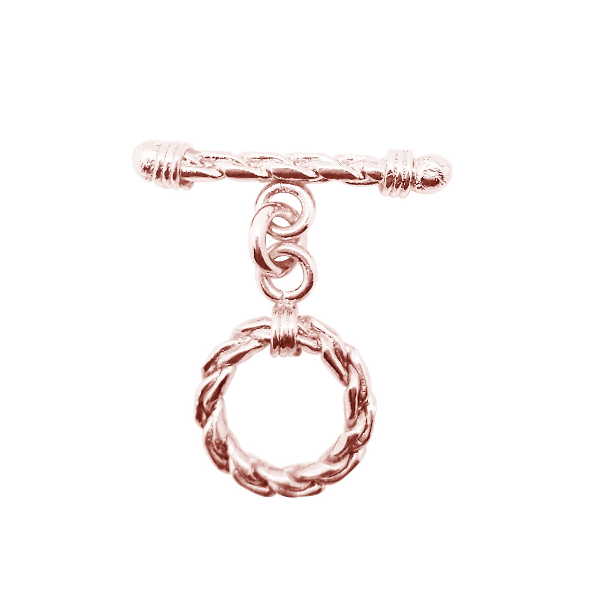 Wholesale Rose Gold Overlay Toggle Clasp handcrafted in India with braided rope design